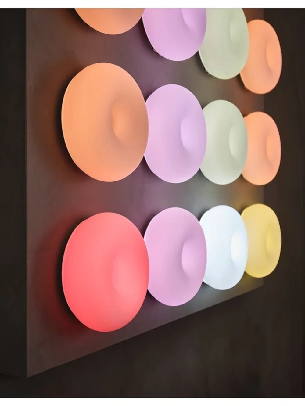 Donut IKEA Lamp. VARMBLIXTLED table/wall lamp, dimmable smart/white glass color.